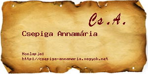 Csepiga Annamária névjegykártya